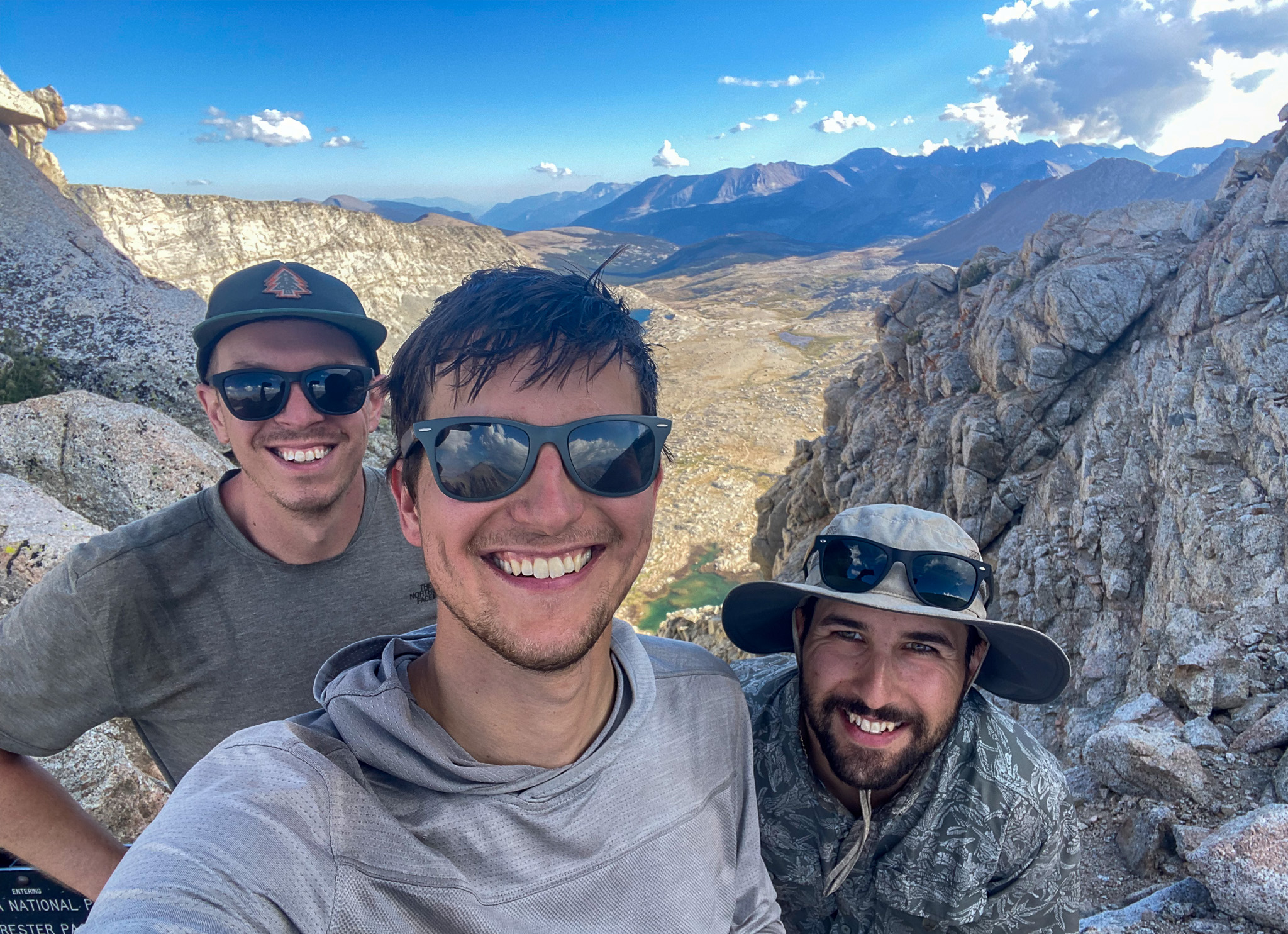 My trail friends Greg and Nick, who kept me going from Day 8 until the end. Pictured together at the top of Forester Pass (Day 14).